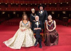 2021 Kennedy Center Honorees, standing, left to right: Joan Baez, Garth Brooks. Sitting, left to right: Debbie Allen, Dick Van Dyke and Midori
