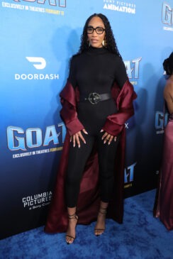 Aja Wilson attends the GOAT Prremiere